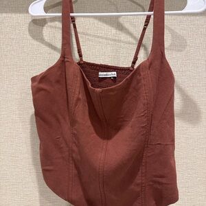 Abercrombie & Fitch – Brown Corset Crop Top